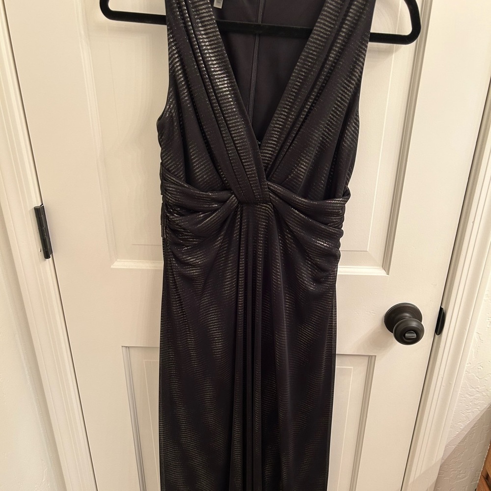 Elegant Black full length sparkly Sleeveless Dress